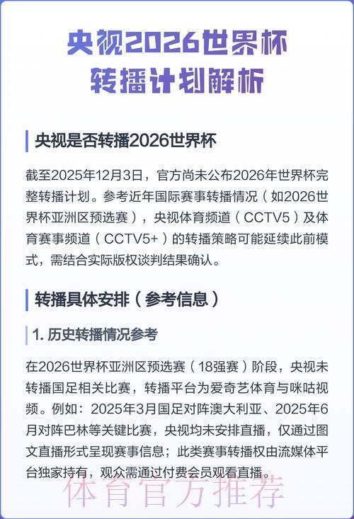 2026世界杯直播:零延迟高清转播最佳平台推荐 2026世界杯直播:零延迟高清转播最佳平台推荐